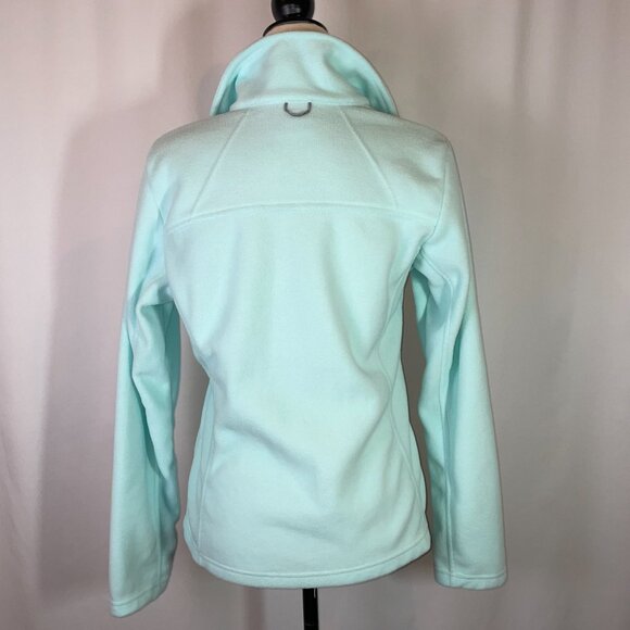Columbia Teddy Full Zip Fleece Jacket Size M Aqua Mint Blue Green - Picture 2 of 8
